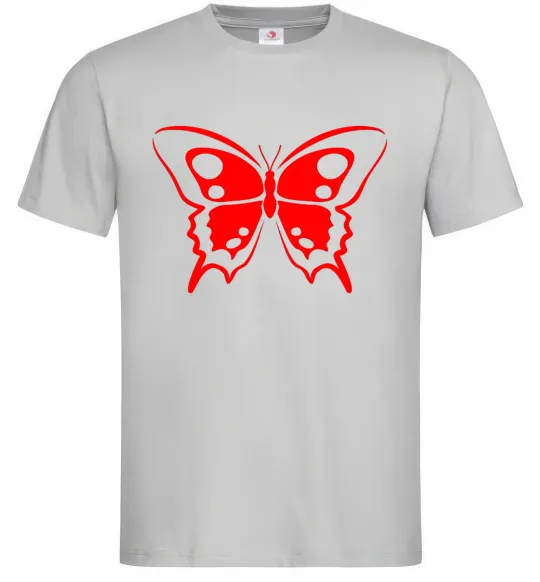 Мужская футболка Червоний метелик Серый фото