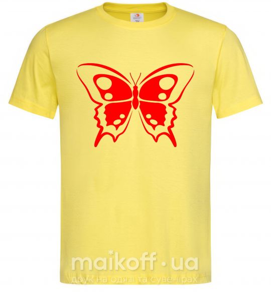 Мужская футболка Красная бабочка Лимонный фото