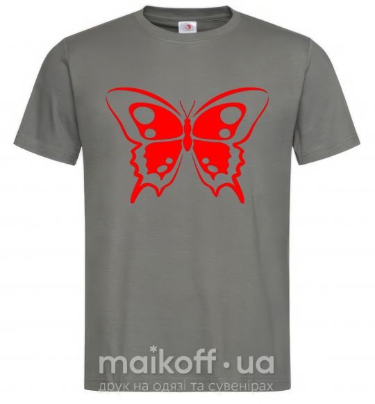 Мужская футболка Красная бабочка Графит фото