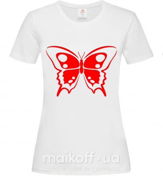 Жіноча футболка Красная бабочка Білий фото