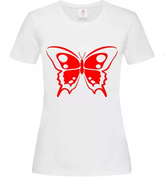 Женская футболка Червоний метелик Белый фото