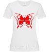 Женская футболка Красная бабочка Белый фото