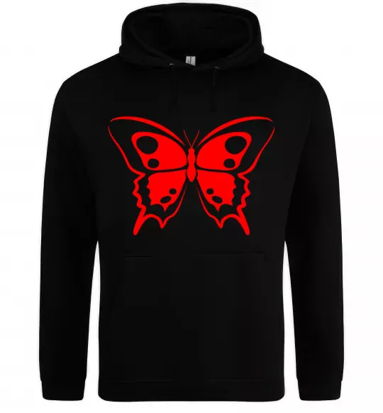 Мужская толстовка (худи) Червоний метелик Черный фото