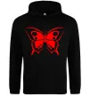 Мужская толстовка (худи) Червоний метелик Черный фото