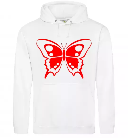 Мужская толстовка (худи) Червоний метелик Белый фото