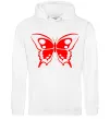 Мужская толстовка (худи) Червоний метелик Белый фото