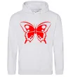 Мужская толстовка (худи) Червоний метелик Серый меланж фото