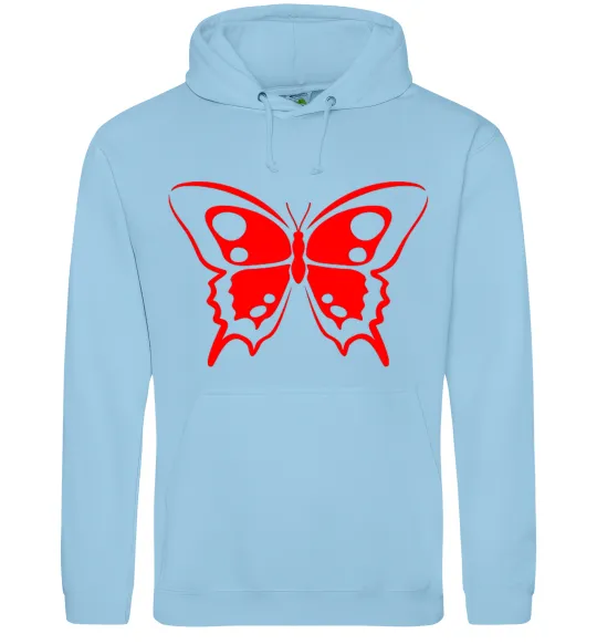 Мужская толстовка (худи) Червоний метелик Голубой фото