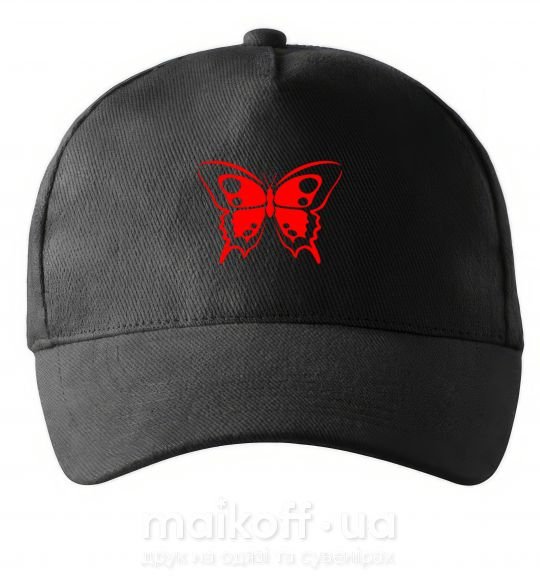 Кепка Красная бабочка Черный фото