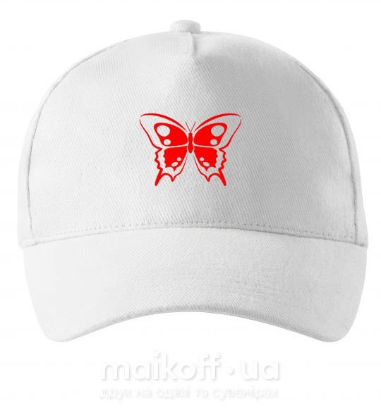 Кепка Красная бабочка Белый фото