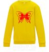 Детский Свитшот Красная бабочка Солнечно желтый фото