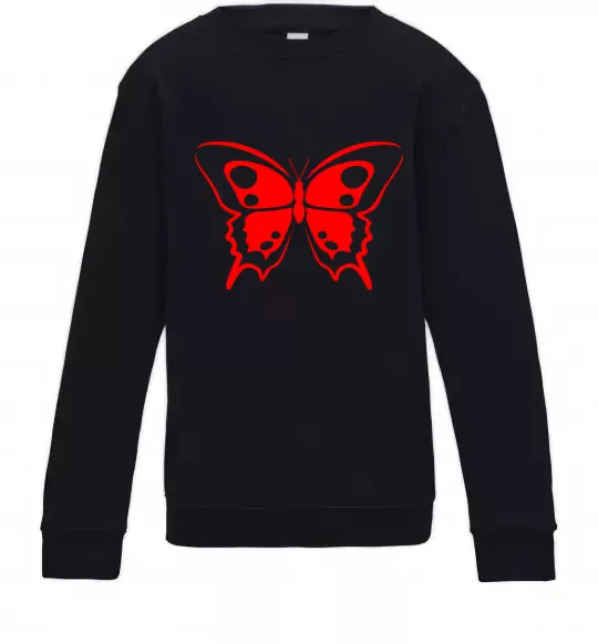 Детский Свитшот Червоний метелик Черный фото