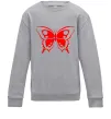 Детский Свитшот Червоний метелик Серый меланж фото
