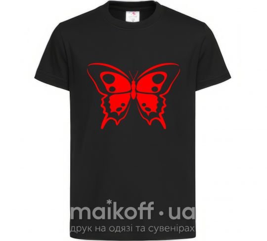 Детская футболка Красная бабочка Черный фото