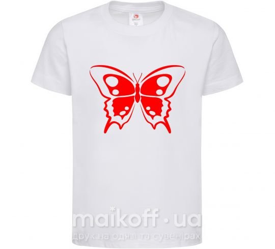 Детская футболка Красная бабочка Белый фото