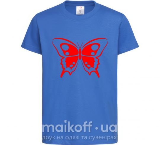 Детская футболка Красная бабочка Ярко-синий фото