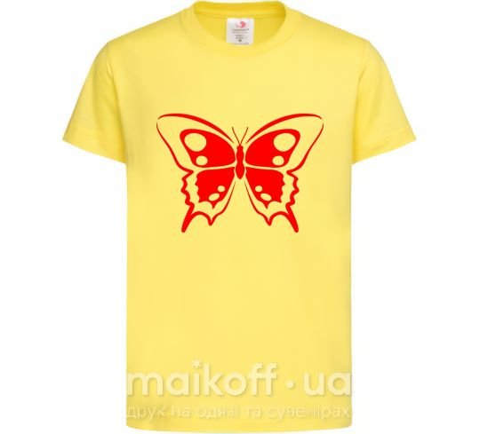 Детская футболка Красная бабочка Лимонный фото