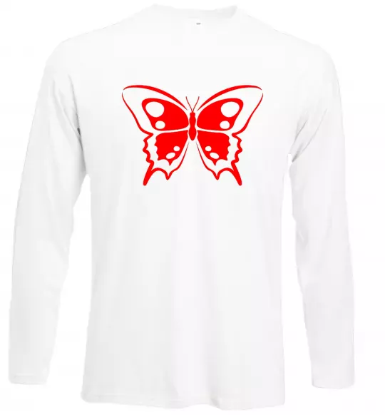 Лонгслив Червоний метелик Белый фото