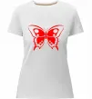 Жіноча преміум футболка Червоний метелик Білий фото
