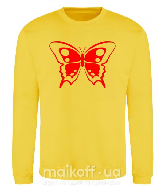 Світшот Красная бабочка Сонячно жовтий фото