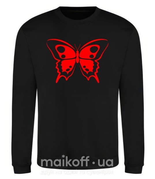 Свитшот Красная бабочка Черный фото