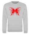 Свитшот Червоний метелик Серый меланж фото
