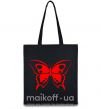 Эко-сумка Красная бабочка Черный фото
