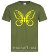 Мужская футболка Желтая бабочка неон Оливковый фото
