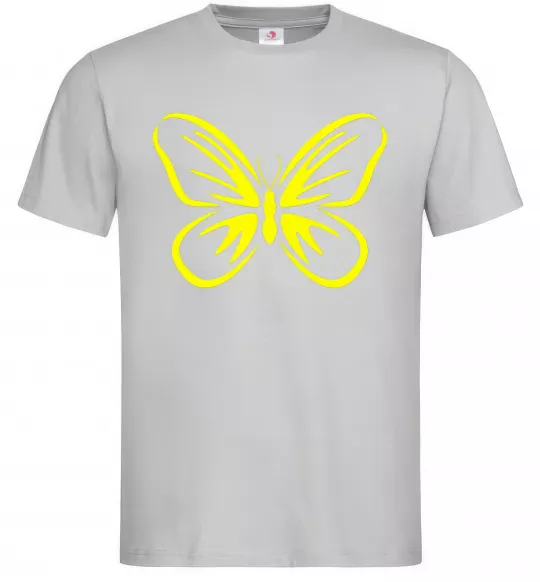 Мужская футболка Жовтий метелик неон Серый фото