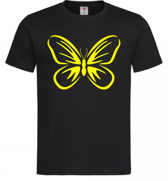 Мужская футболка Жовтий метелик неон Черный фото