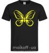Мужская футболка Желтая бабочка неон Черный фото
