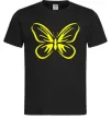 Мужская футболка Жовтий метелик неон Черный Мужская футболка Жовтий метелик неон Черный фото