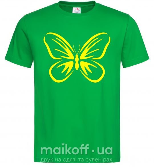 Мужская футболка Желтая бабочка неон Зеленый фото