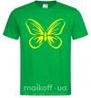 Мужская футболка Желтая бабочка неон Зеленый фото