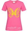 Жіноча футболка Желтая бабочка неон Яскраво-рожевий фото