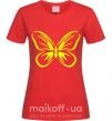 Женская футболка Желтая бабочка неон Красный фото
