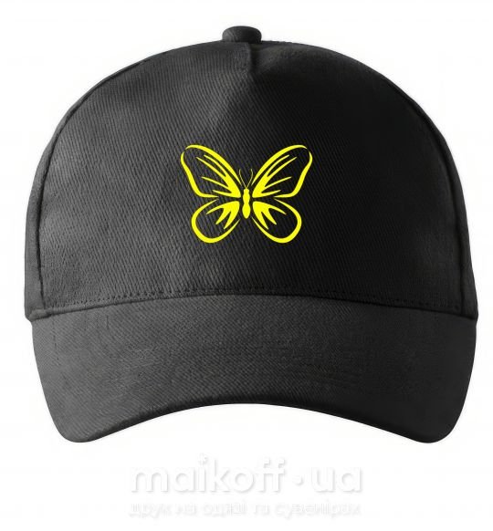 Кепка Желтая бабочка неон Чорний фото