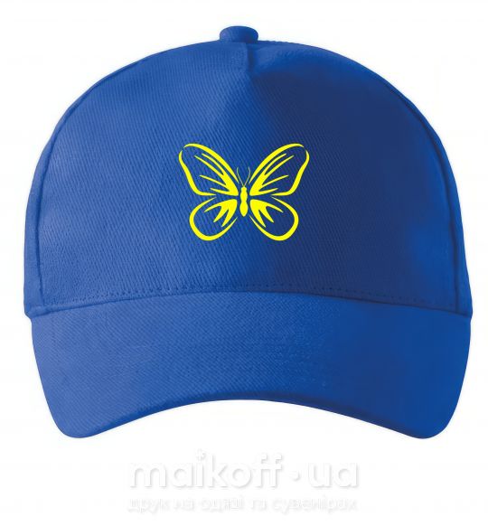 Кепка Желтая бабочка неон Ярко-синий фото