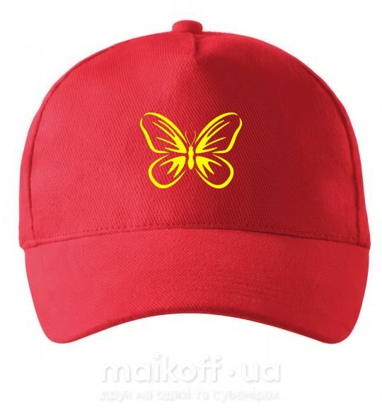 Кепка Желтая бабочка неон Червоний фото