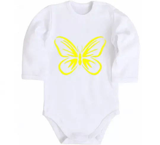 Детский боди Жовтий метелик неон Белый фото