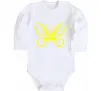 Детский боди Жовтий метелик неон Белый Детский боди Жовтий метелик неон Белый фото