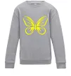 Дитячий світшот Жовтий метелик неон Сірий меланж Дитячий світшот Жовтий метелик неон Сірий меланж фото
