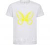 Детская футболка Желтая бабочка неон Белый фото