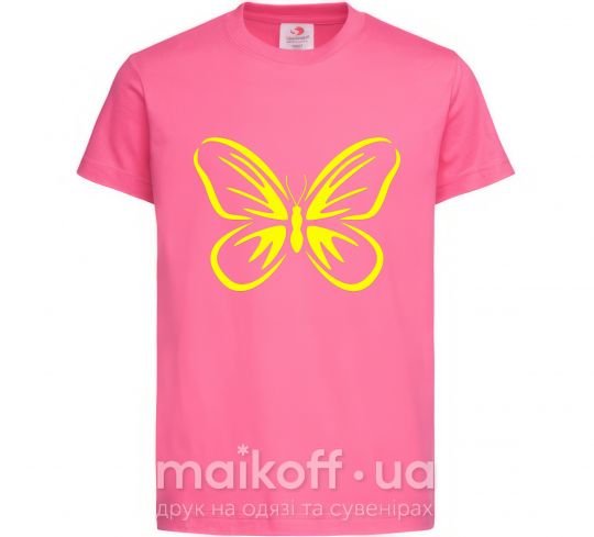 Дитяча футболка Желтая бабочка неон Яскраво-рожевий фото