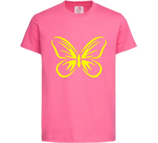 Дитяча футболка Жовтий метелик неон Яскраво-рожевий фото