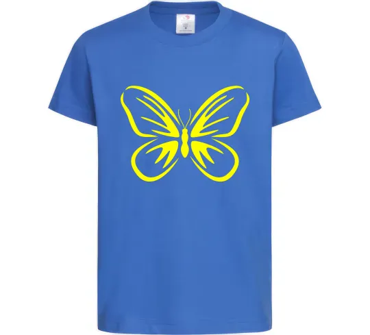 Дитяча футболка Жовтий метелик неон Яскраво-синій фото