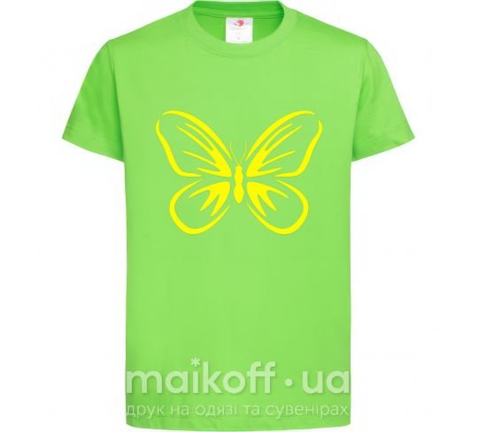 Дитяча футболка Желтая бабочка неон Лаймовий фото