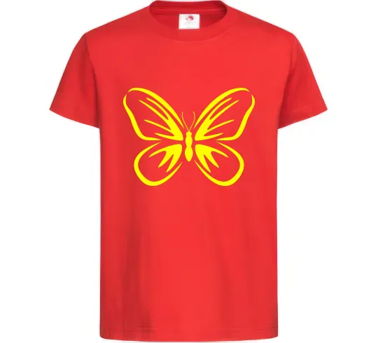 Дитяча футболка Жовтий метелик неон Червоний фото