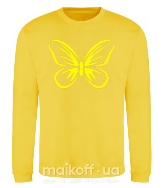 Свитшот Желтая бабочка неон Солнечно желтый фото