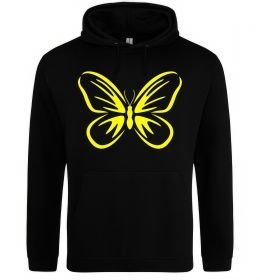Чоловіча толстовка (худі) Жовтий метелик неон Чоловіча толстовка (худі) Жовтий метелик неон